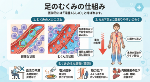 足のむくみ 原因と改善方法を徹底解説 片足だけの腫れは危険サインか 自宅で今すぐできる解消法と病院へ行くべき症状まで完全ガイド 2